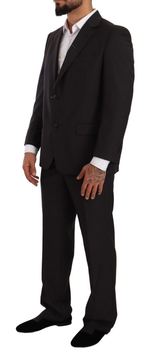 Domenico Tagliente Gray Polyester Single Breasted Formal Suit