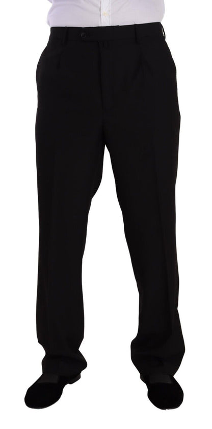 Domenico Tagliente Black Polyester Single Breasted Formal Suit