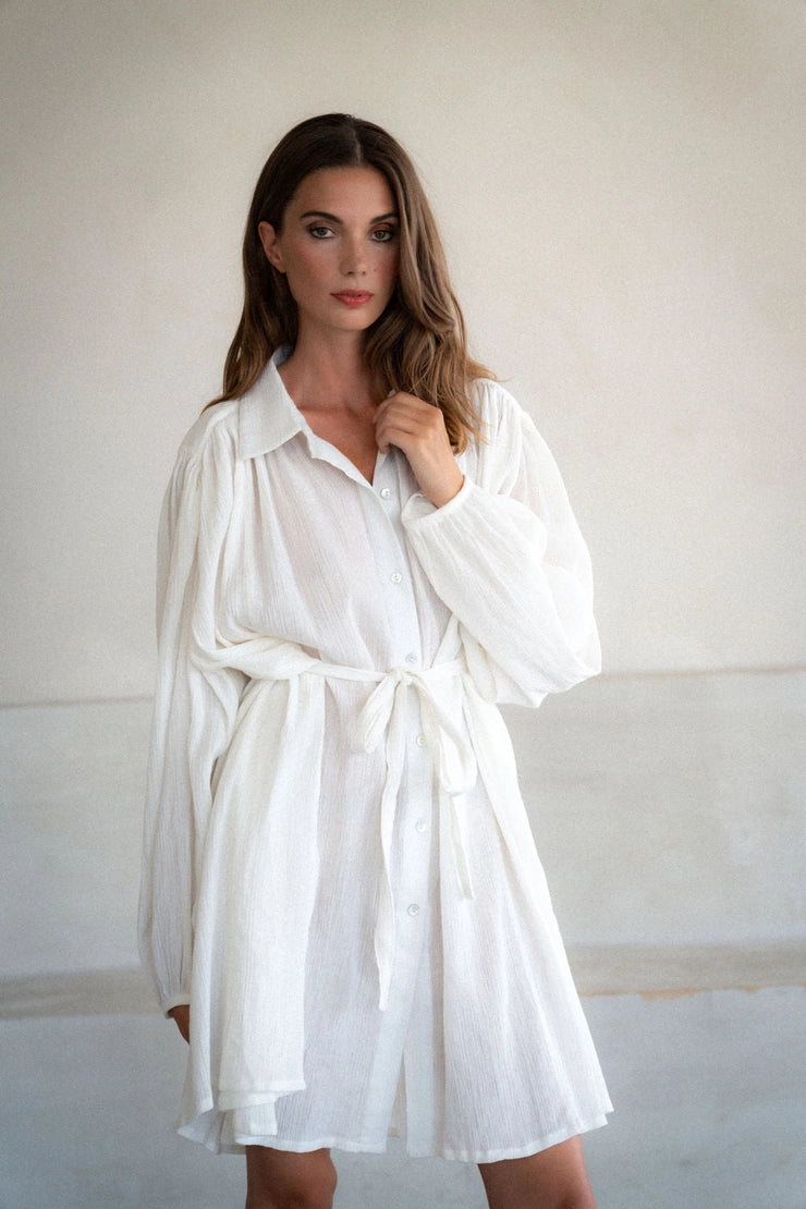 Crinkle Shirt Dress