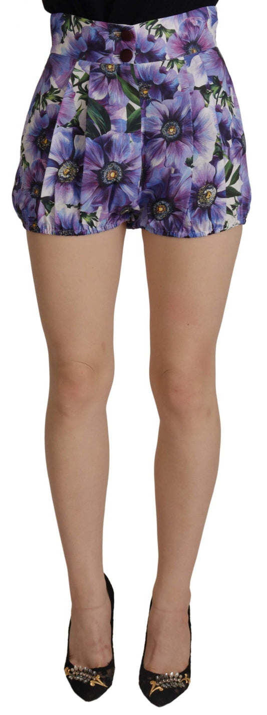 Dolce & Gabbana Purple Anemone High Waist Hot Pants Shorts