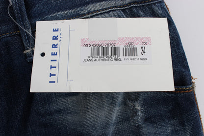Acht Blue Wash Cotton Denim Regular Fit Jeans