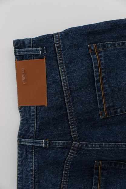 Acht Blue Wash Cotton Baggy Loose Fit Jeans