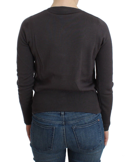 John Galliano Purple Wool Sequined Cardigan Knit Sweater