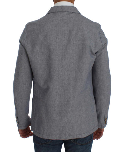 Blue Double Breasted Regular Fit Blazer