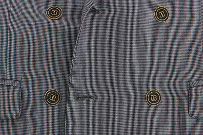 Blue Double Breasted Regular Fit Blazer