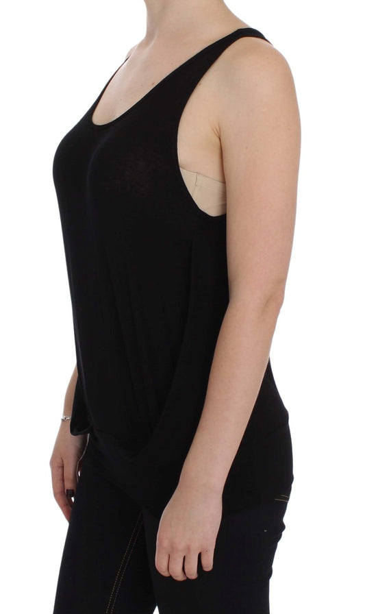 PLEIN SUD Black Stretch Sleeveless Blouse