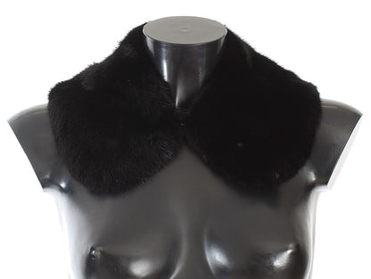Dolce & Gabbana Black Mink Fur Shoulder Collar Scarf