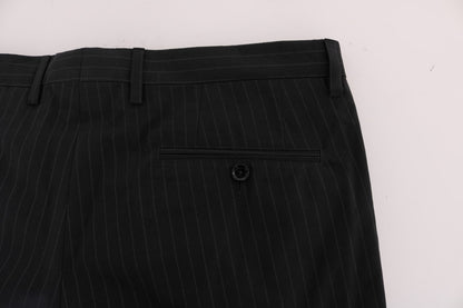 Dolce & Gabbana Blue Striped Cotton Dress Formal Pants