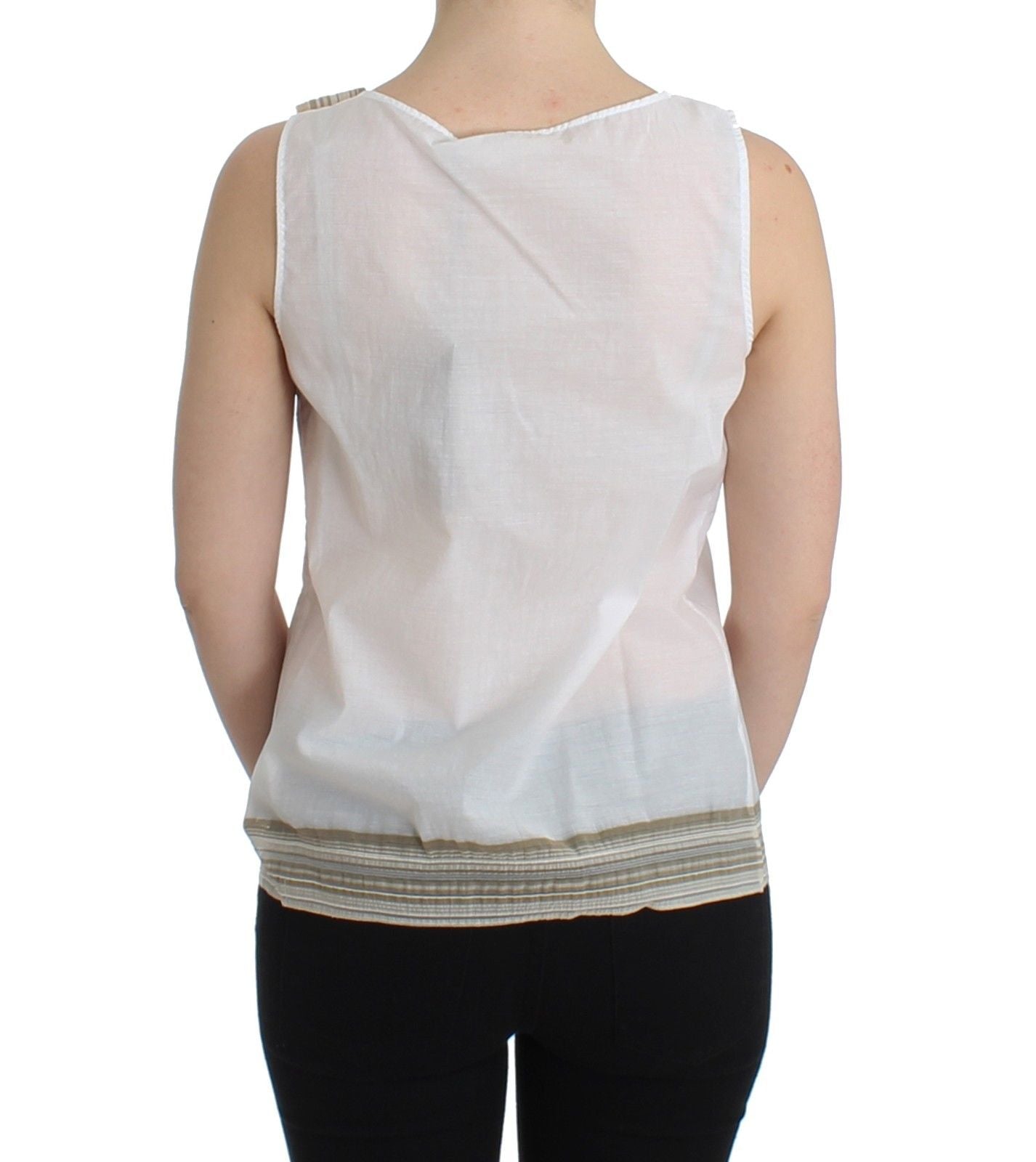 Ermanno Scervino White Top Blouse Tank Shirt Sleeveless
