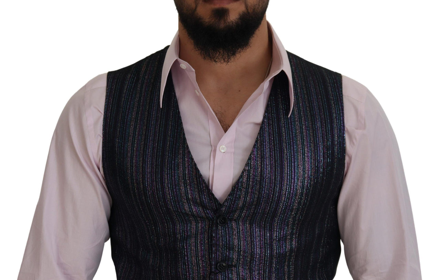 Dolce & Gabbana Multicolor Polyester Waistcoat Dress Formal Vest