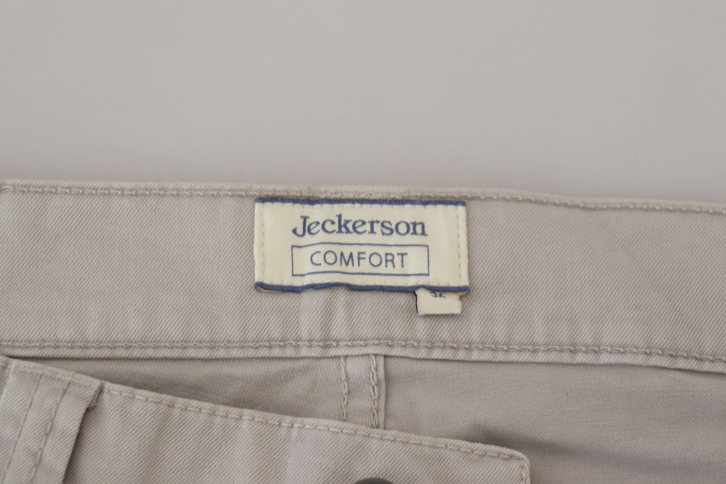 Jeckerson Gray Cotton Tapered Men Casual Pants