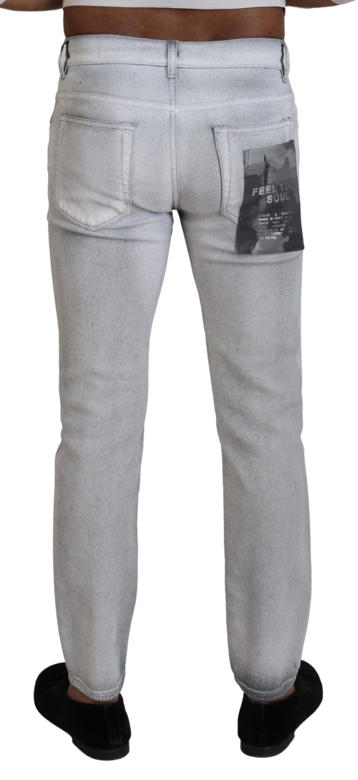 Dolce & Gabbana Gray Washed Skinny Men Denim Jeans
