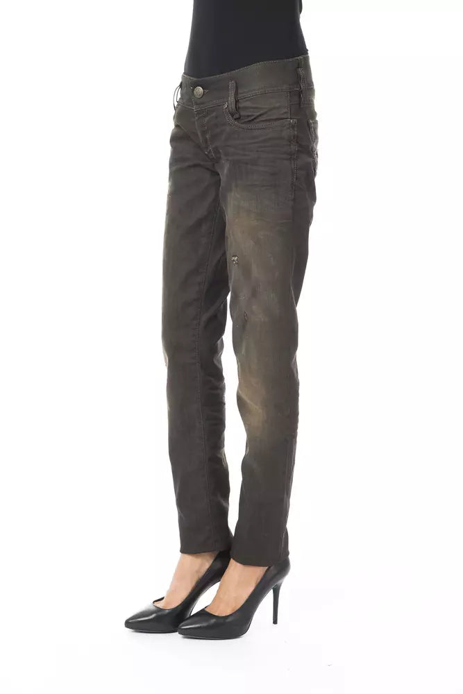 BYBLOS Black Cotton Women's Regular Jeans