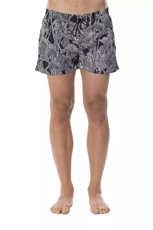 Roberto Cavalli Sport Black Polyester Men Swimsuit