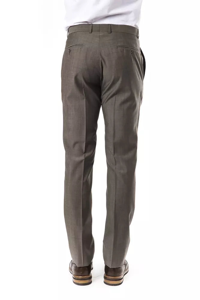 Uominitaliani Gray Wool Men Suit Pant