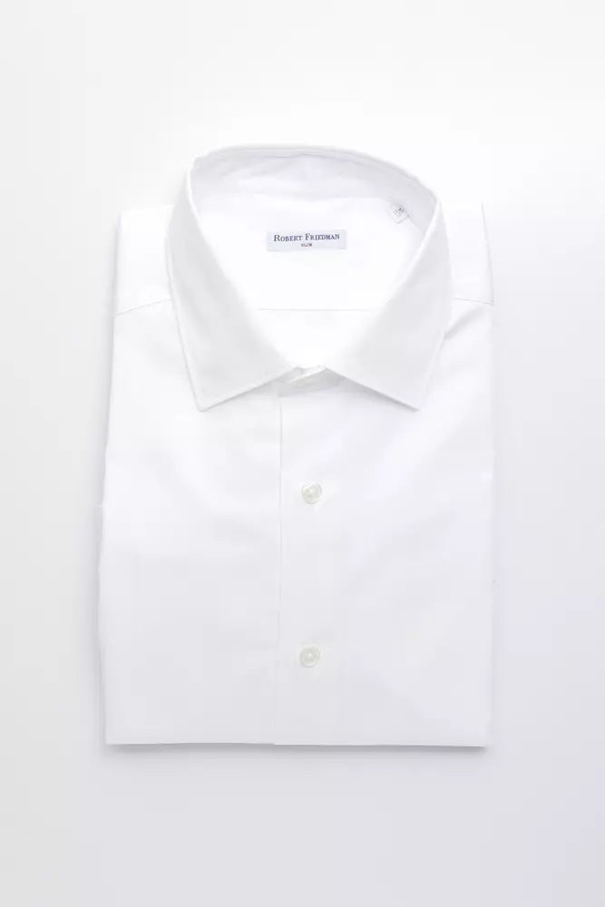 Robert Friedman White Cotton Men's Shirt
