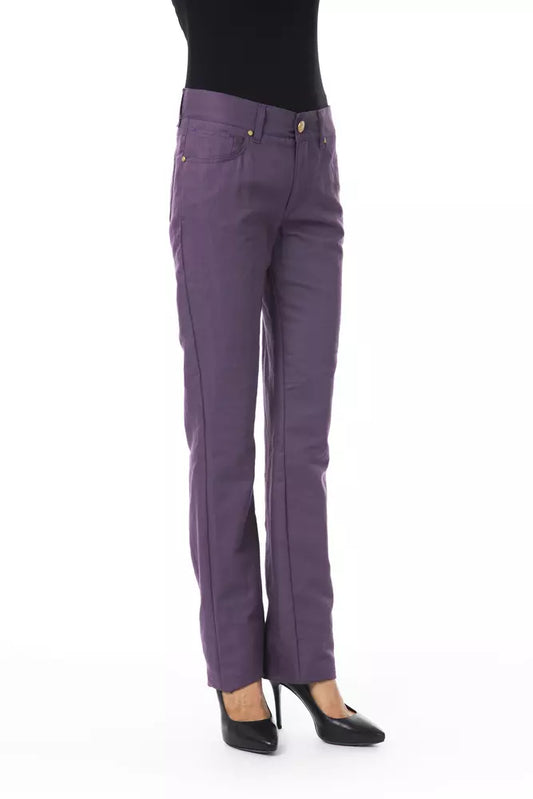BYBLOS Purple Cotton Women's Pants