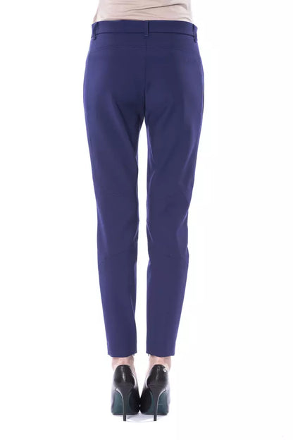 BYBLOS Blue Polyester Women's Slim Fit Pant