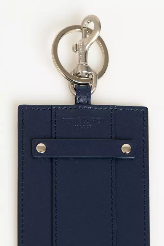 Trussardi Blue Leather Men's Badge Holder