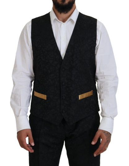Dolce & Gabbana Black Gold Fantasy Tuxedo Slim Fit Suit