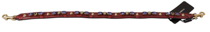 Dolce & Gabbana Red Exotic Leather Crystals Bag Shoulder Strap