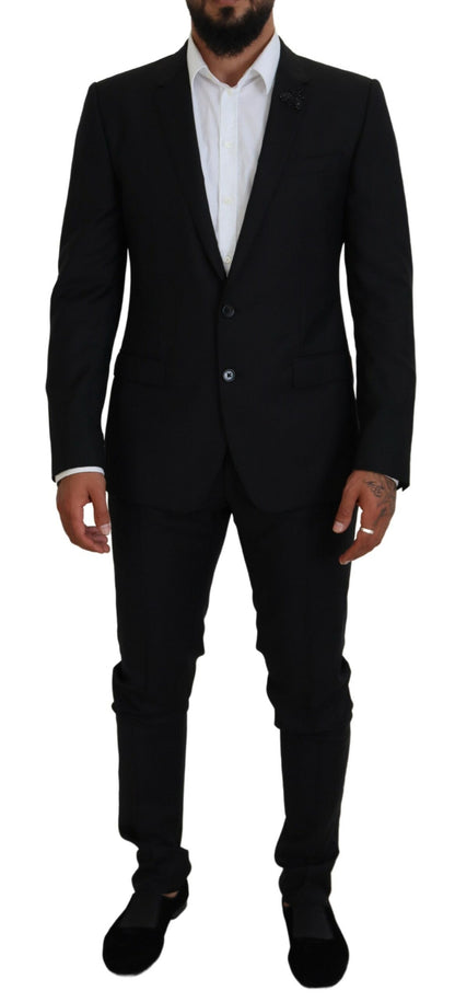 Dolce & Gabbana Black Single Breasted 2 Piece MARTINI Suit