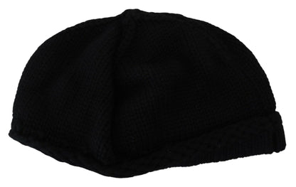 Dolce & Gabbana Black Virgin Wool Women Winter Beanie Cap Hat