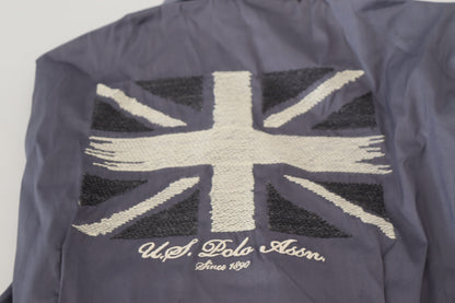 U.S. POLO ASSN. Gray Printed Long Sleeves Collared Top