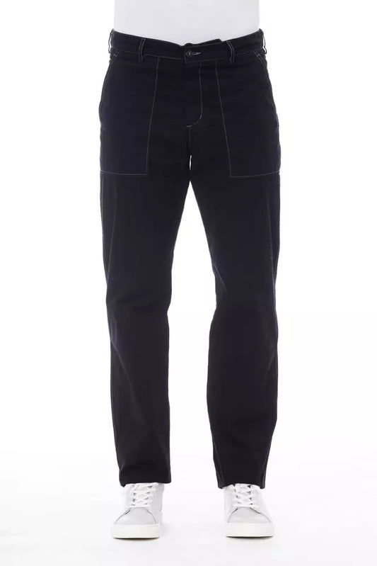 Alpha Studio Blue Cotton Men's Pant