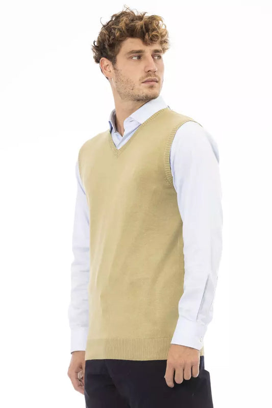 Alpha Studio Beige Viscose Men Jacket