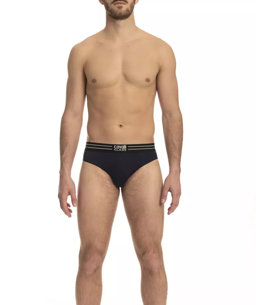 Cavalli Class Blue Cotton Men's Underwear Tri-Pack