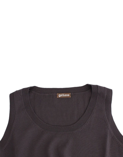 John Galliano Brown knit tank top