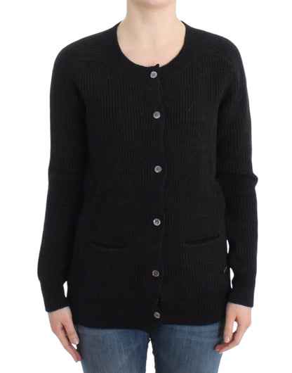 John Galliano Black wool cardigan
