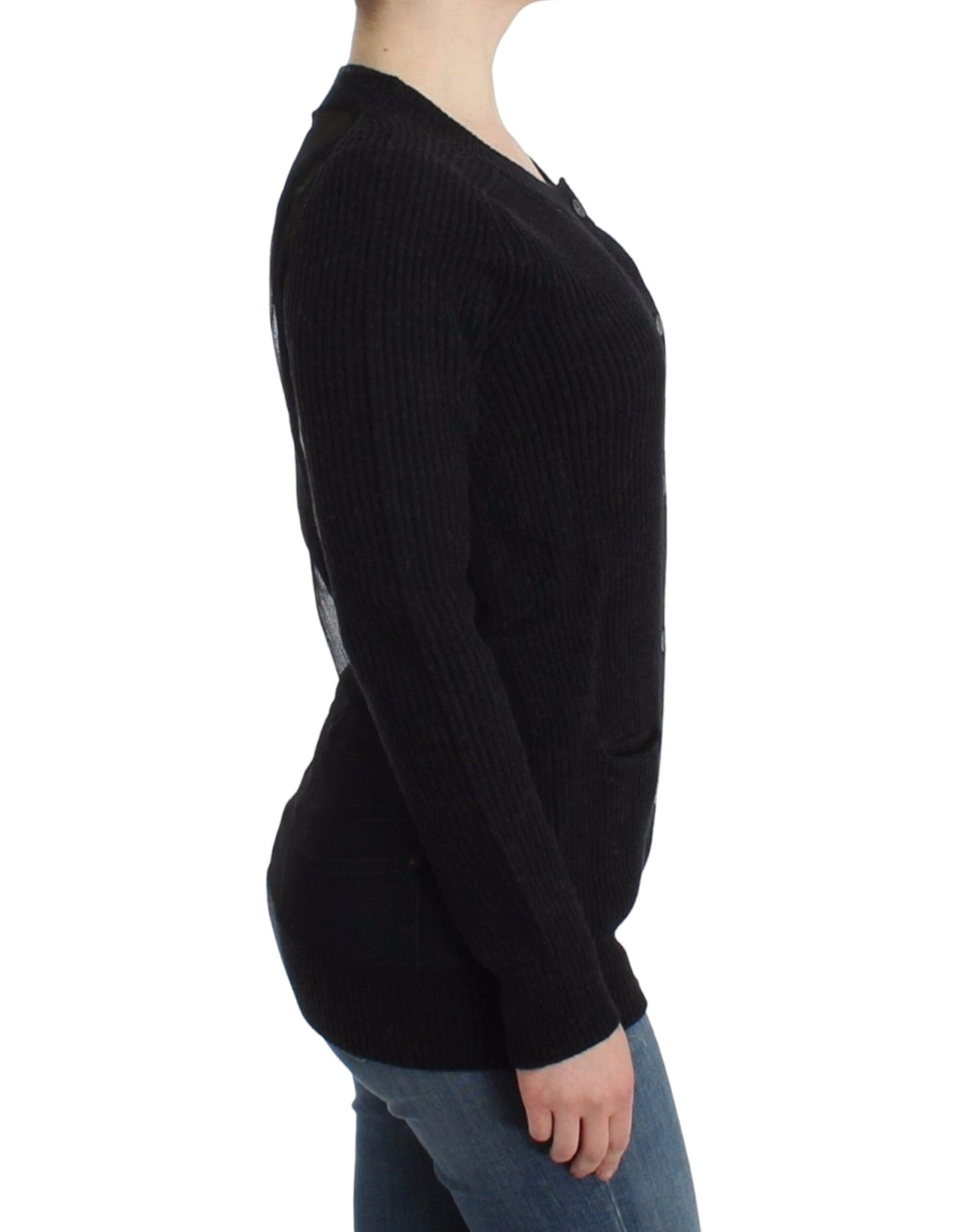 John Galliano Black wool cardigan