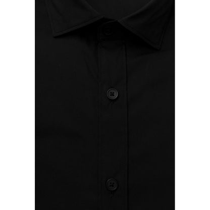 Bagutta Black Cotton Men Shirt with French Collar