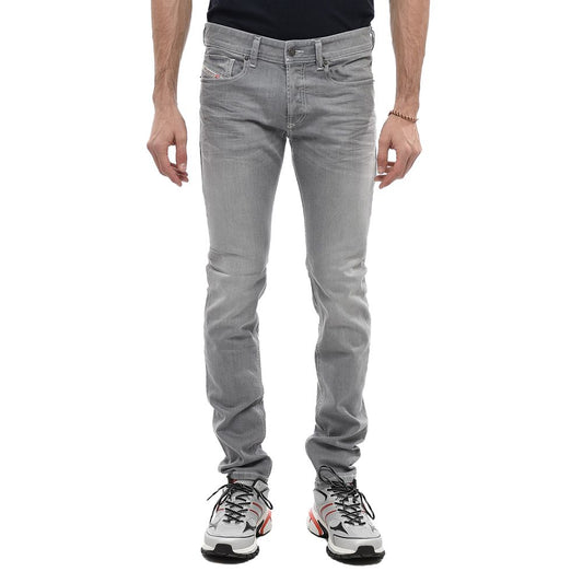 Diesel Gray Cotton Men Skinny Jean