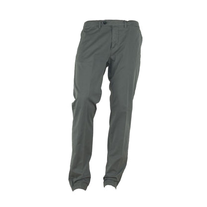 Made in Italy "Gray Cotton Men Trouser with Italian Craftsmanship"