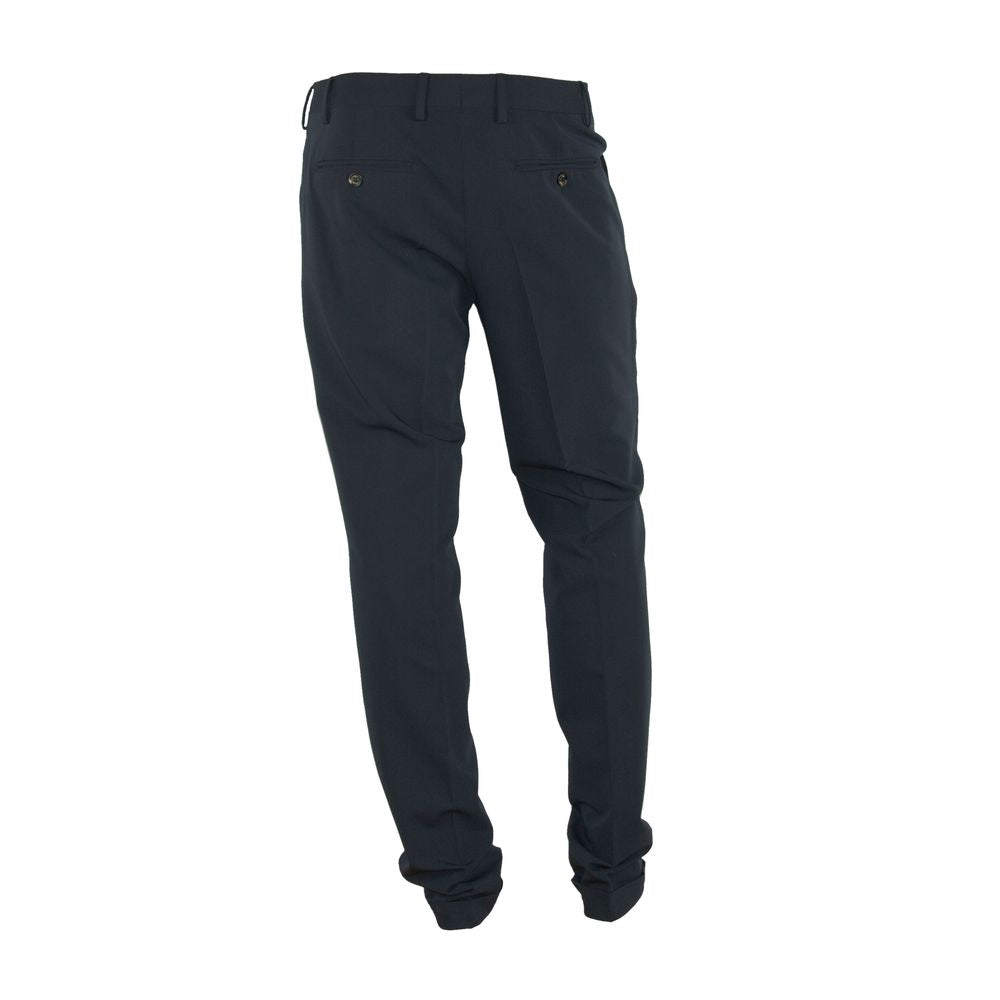 Made in Italy Black Polyester Men Pants