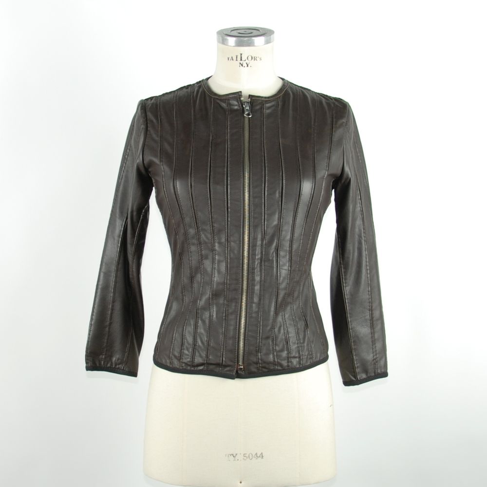 Emilio Romanelli Black Leather Women Jacket
