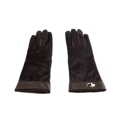 Cavalli Class Brown Cowhide Women Glove