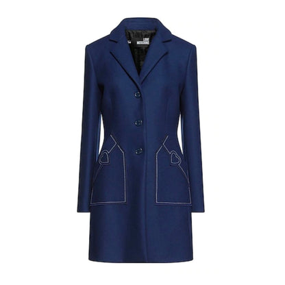 Love Moschino Blue Wool Women Coat