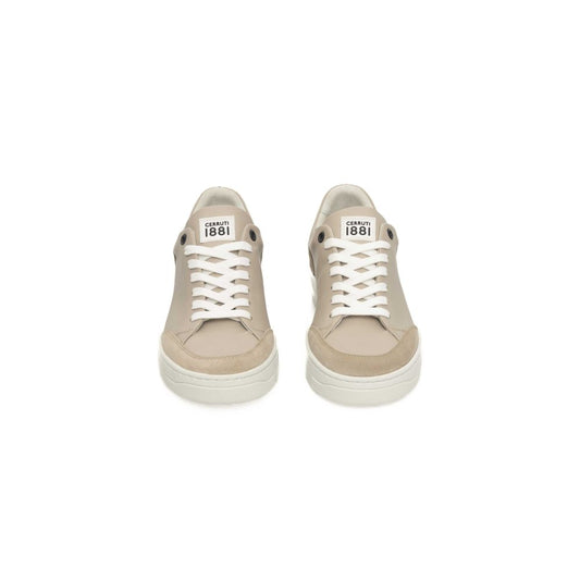 Cerruti 1881 Beige Cowhide Women Sneaker