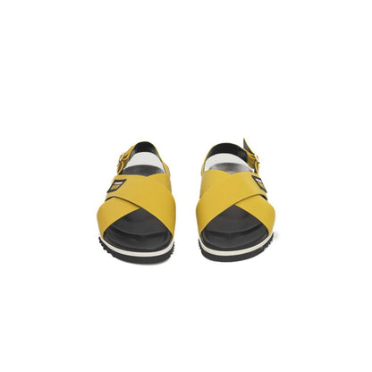 Cerruti 1881 Yellow Calfskin Women Sandal