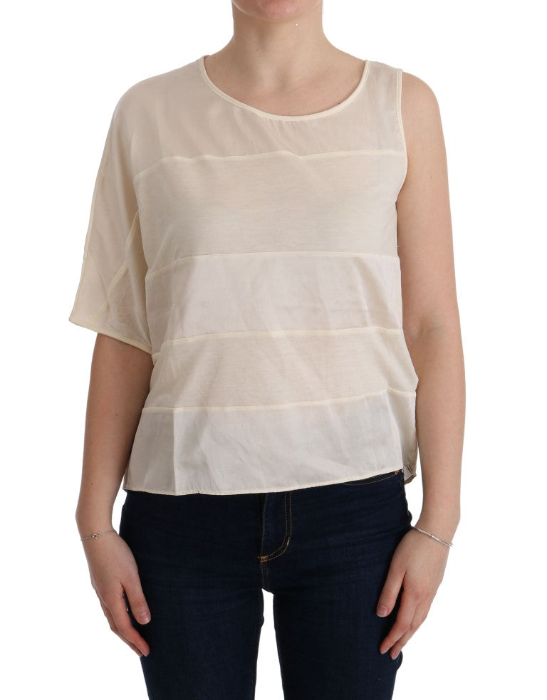 Costume National Beige Asymmetric Top Blouse