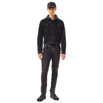 Diesel Black Cotton Men Jean