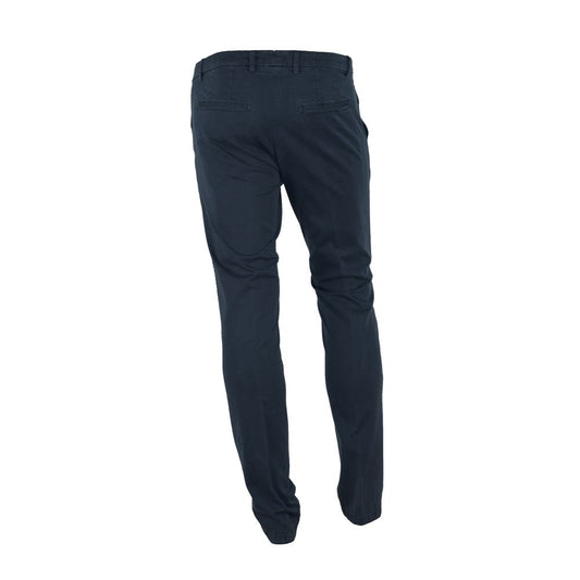 Made in Italy Blue Cotton Men's Trouser
