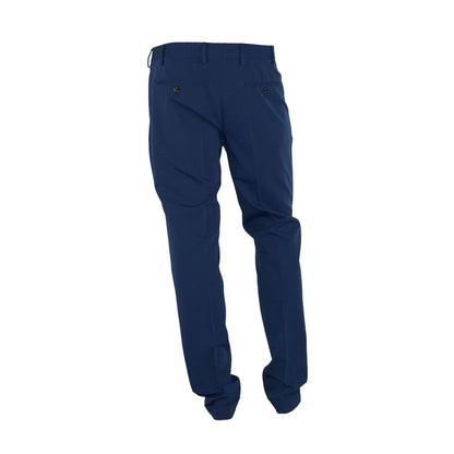 Made in Italy Blue Polyester Men's Trouser