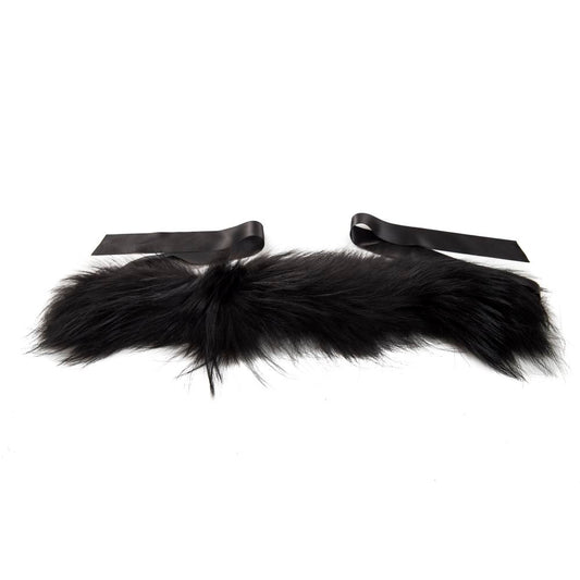 BYBLOS Black Raccoon Fur Women Neck Warmer