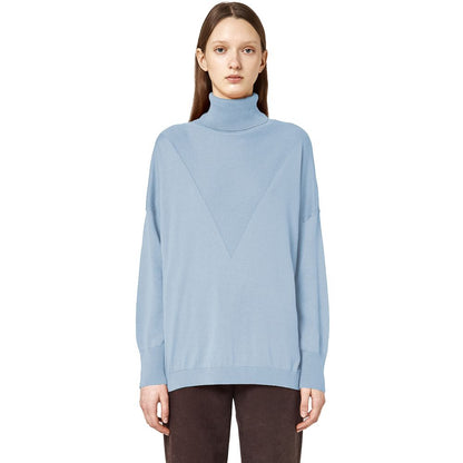 Alpha Studio Light Blue Silk Women Sweater