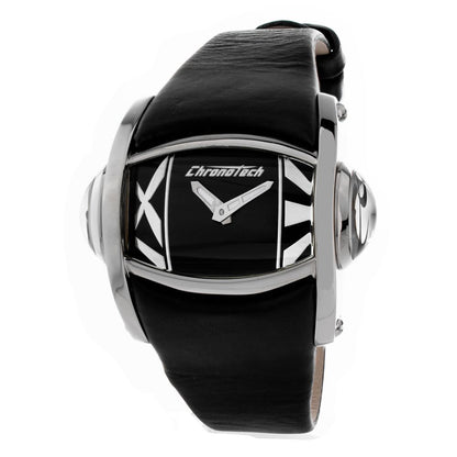 Chronotech Black Leather Dress Watch